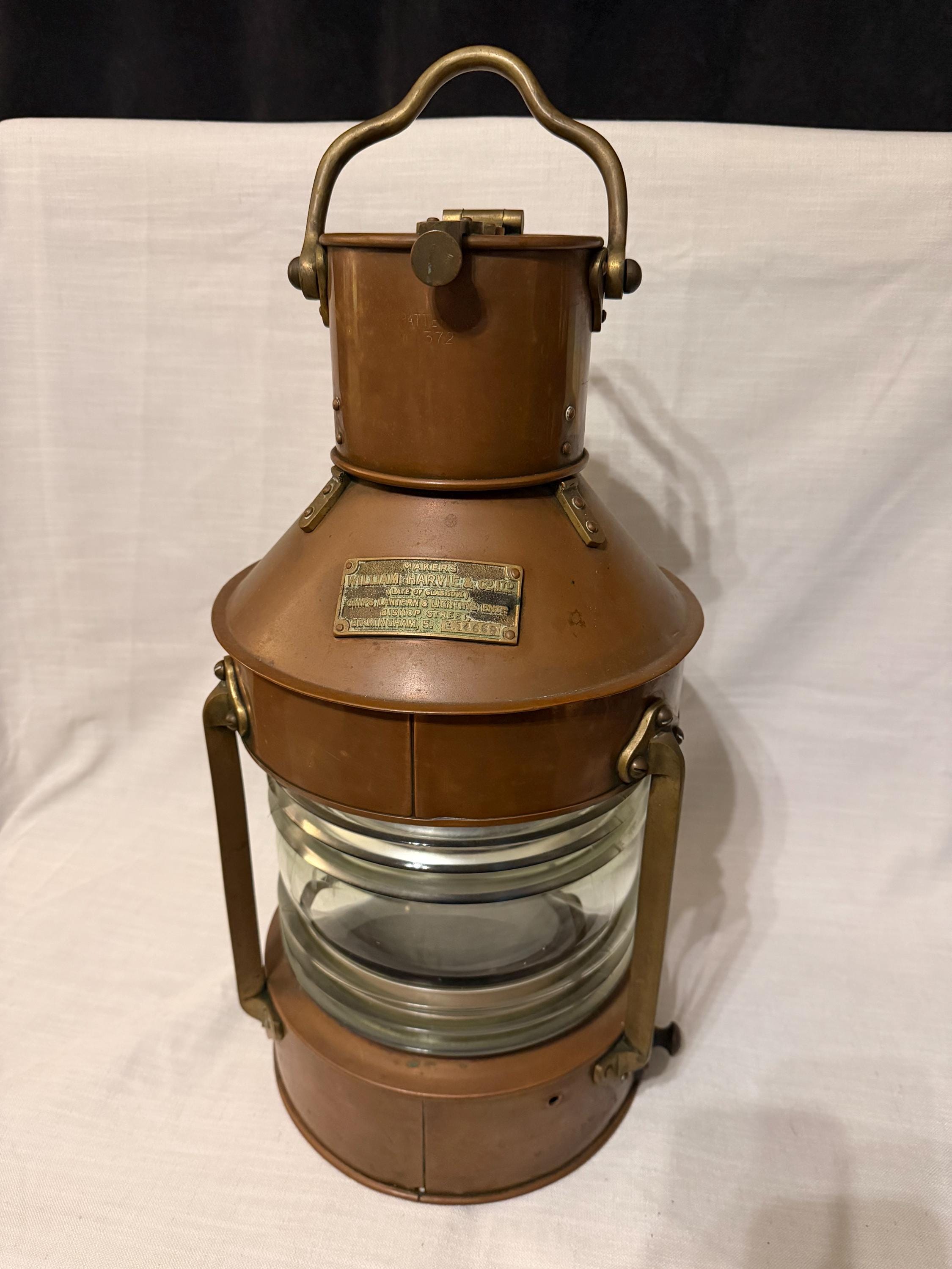ヴィンテージ William Harvie & Co Ltd ランタン Large Copper Ship Lantern by William Harvie & Co Pattern 372 W