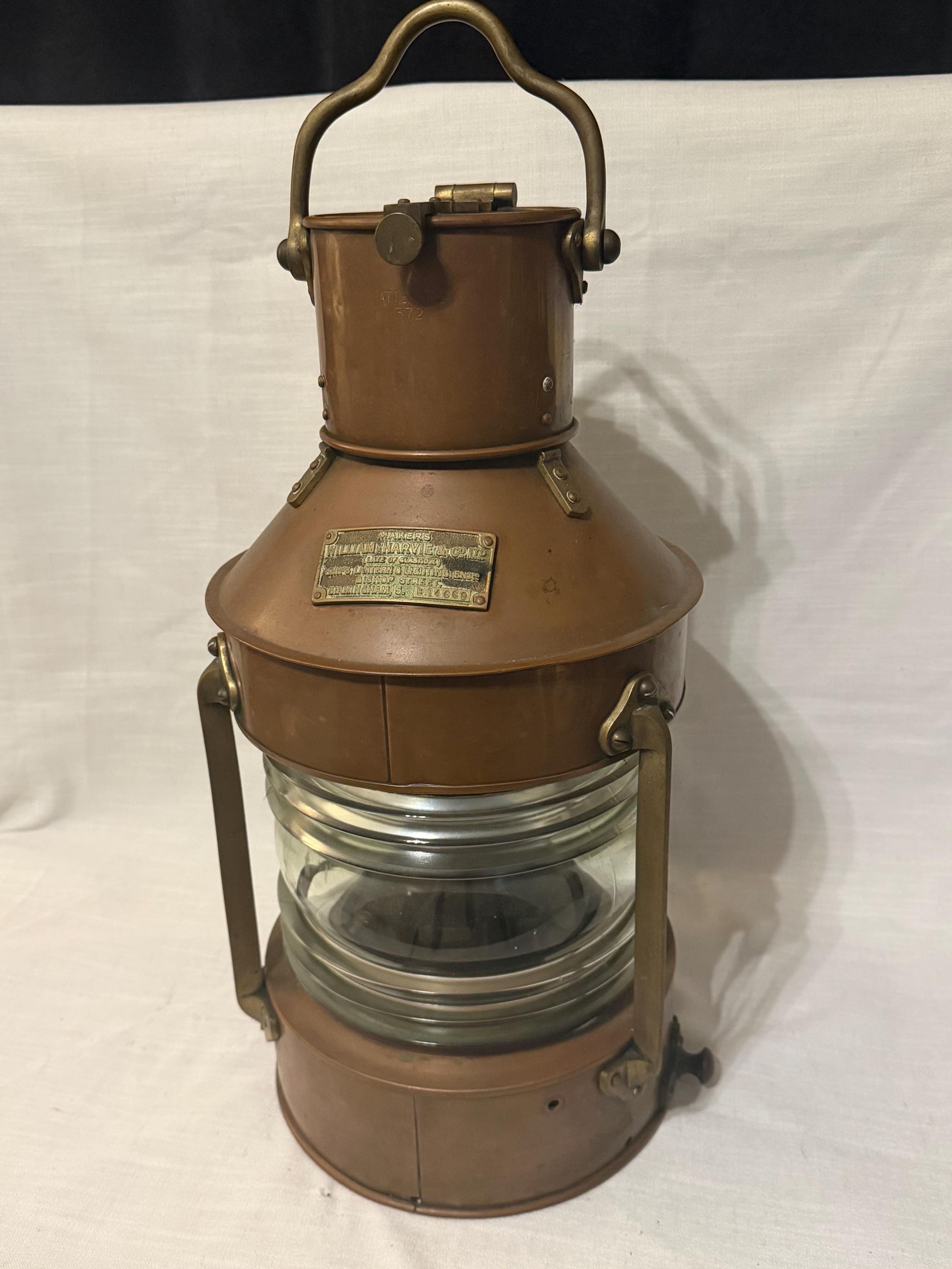Large Copper Ship Lantern by William Harvie & Co Pattern 372 W