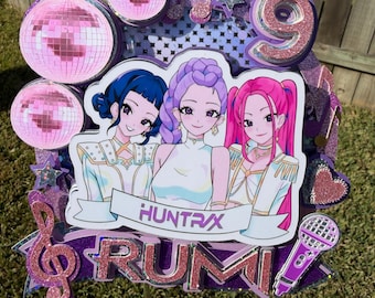 K-Pop Demon Hunter Cake Topper | Anime Idol Inspired Birthday Cake Decoration | Custom Party Topper