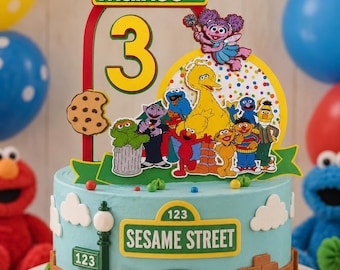 Sesame Street Cake Topper | Elmo Birthday Party Shaker Decor