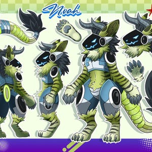 Custom Furry Reference Sheet, Anthro Character Art Commission (Digital)