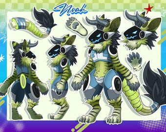 Custom Furry Reference Sheet, Anthro Character Art Commission (Digital)