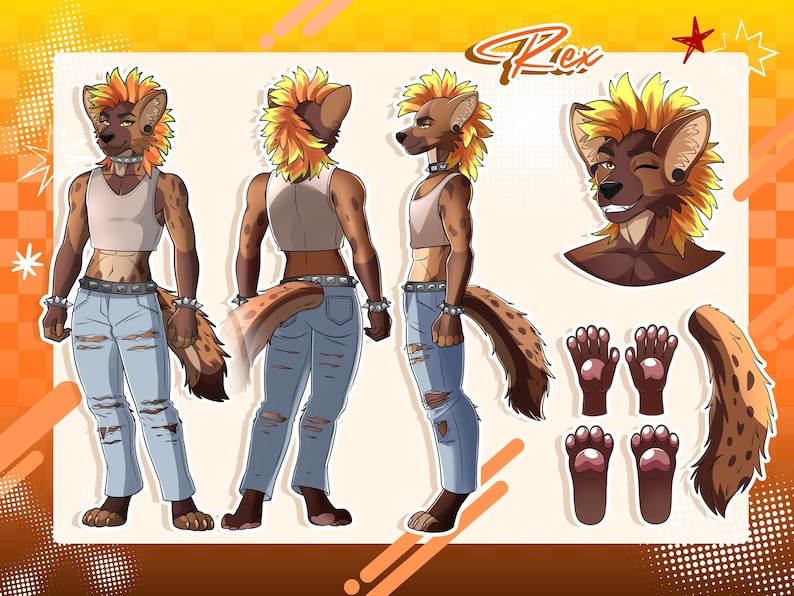 Custom Furry Reference Sheet, Fursona Commission, Furry Ref Sheet ...