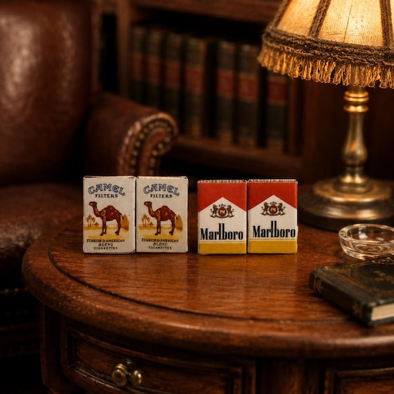 miniature cigarettes DIY Dollhouse and Ashtrays Pack of Cigarettes in Miniature