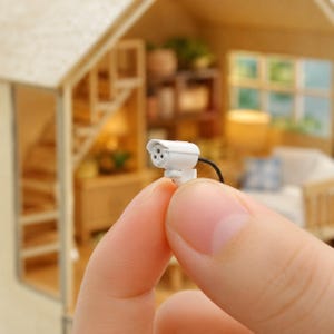 Miniature CCTV Camera 1 12, Dollhouse Security Prop, Tiny Metal Bullet Cam, Small 3D Printed Dome