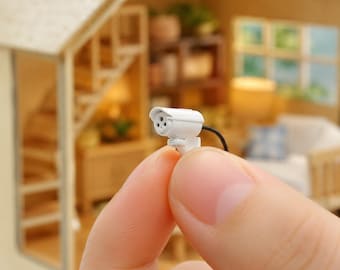 Cámara de seguridad miniatura 1 1/2, accesorio de seguridad para casa de muñecas, pequeña cámara tipo bala de metal, pequeña cúpula impresa en 3D