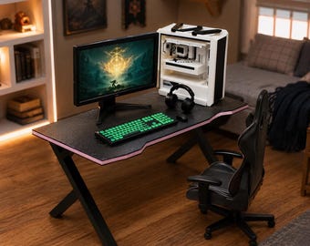1:12 Scale Gaming Setup, 3D Printed Dollhouse PC, Desk, Chair, Peripherals