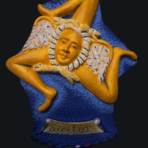 Home Decor, Wall Art, Plaques. Sicilian Trinacria Art