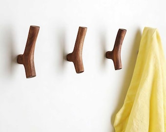 Solid Wood Tree Branch Hook: Nordic Rustic Wall Coat Rack