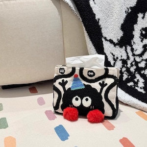 Plush Cartoon Tissue Box Cover: Square Holder, Home Decor Accent