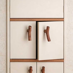 Solid Wood Branch Cabinet Pull:Nordic Rustic Drawer Handle Farmhouse Kitchen Cupboard Knob Vintage Furniture Hardware