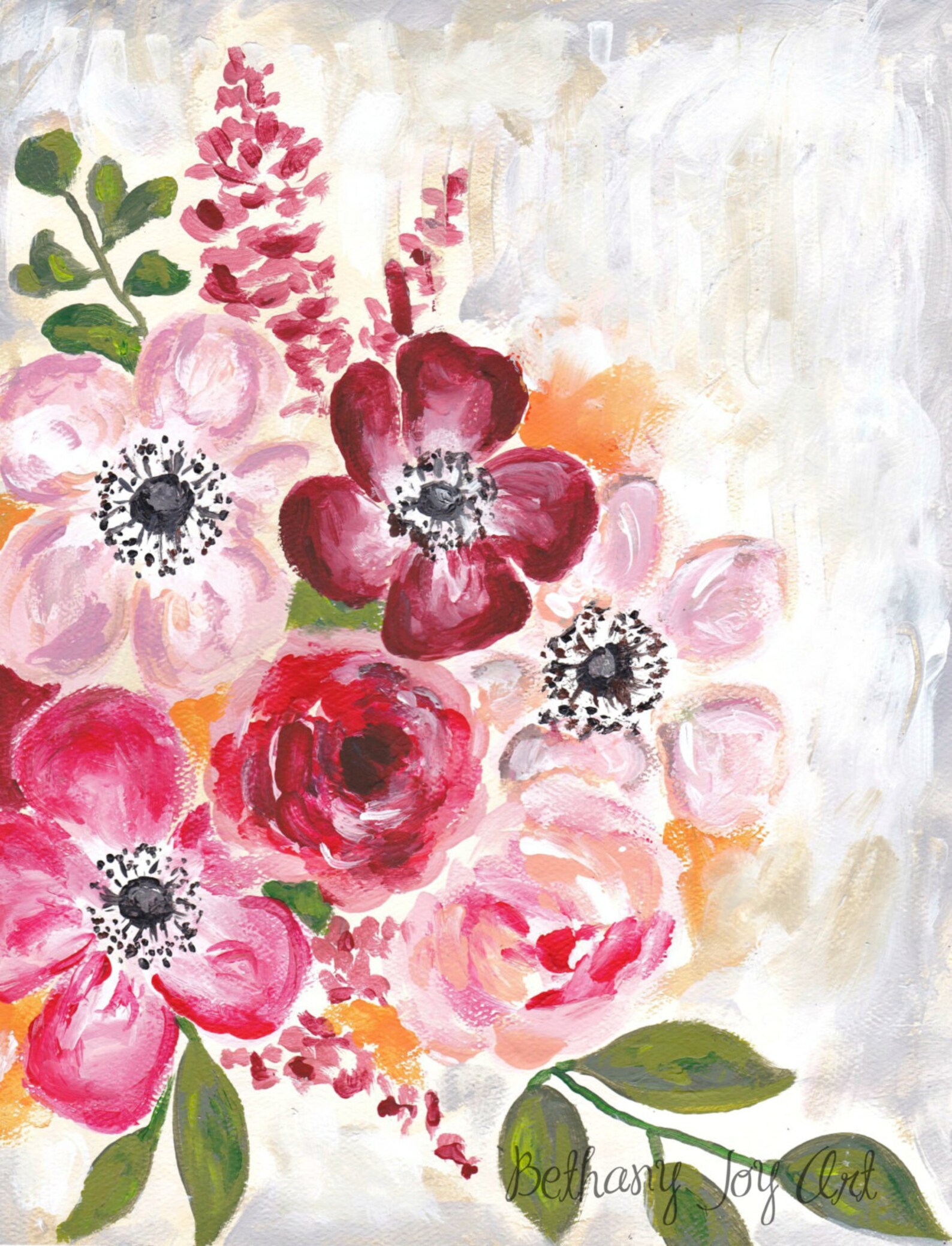 Floral Art Floral Love 8.5x11 Print Etsy