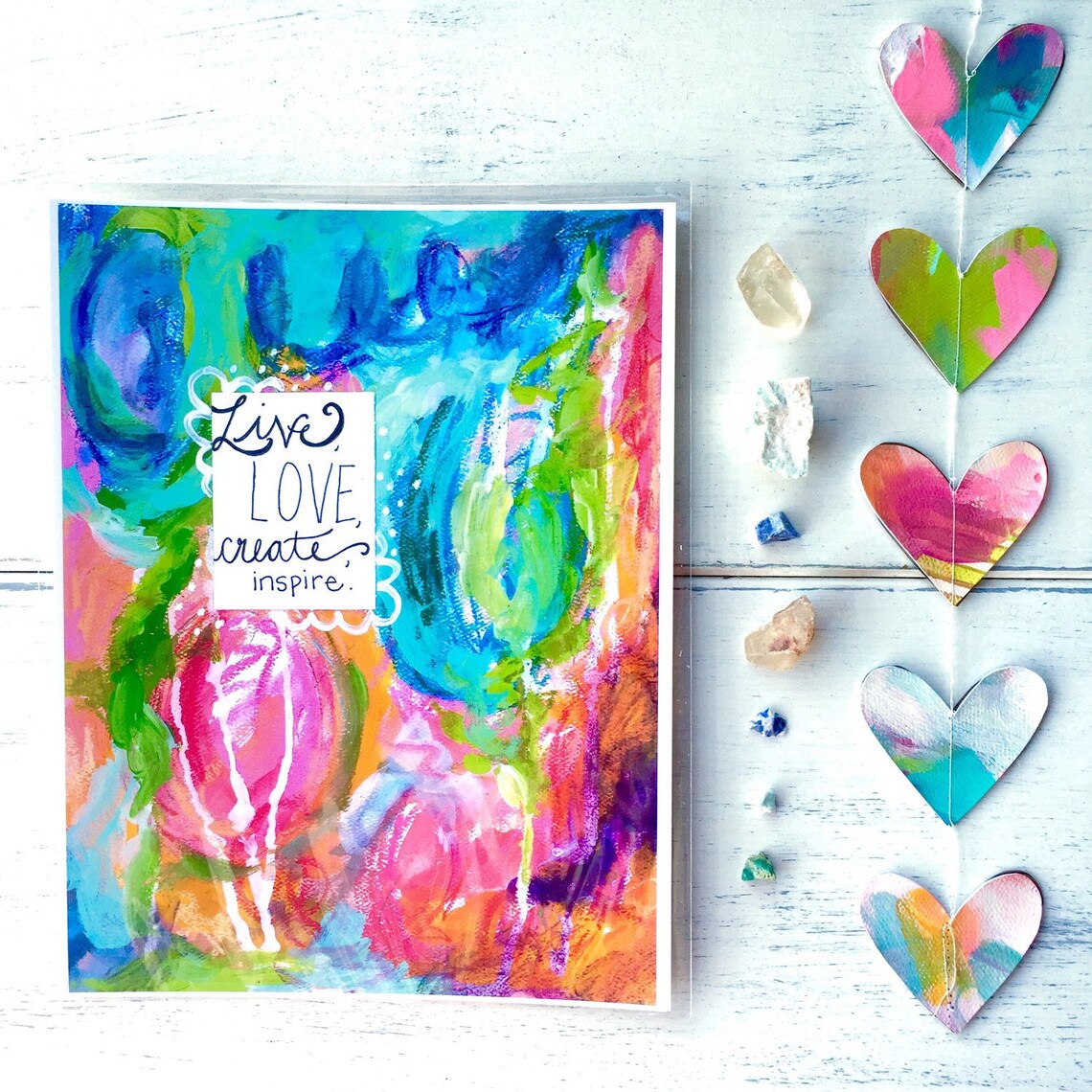 Mixed Media Paper Print live Love Create Etsy
