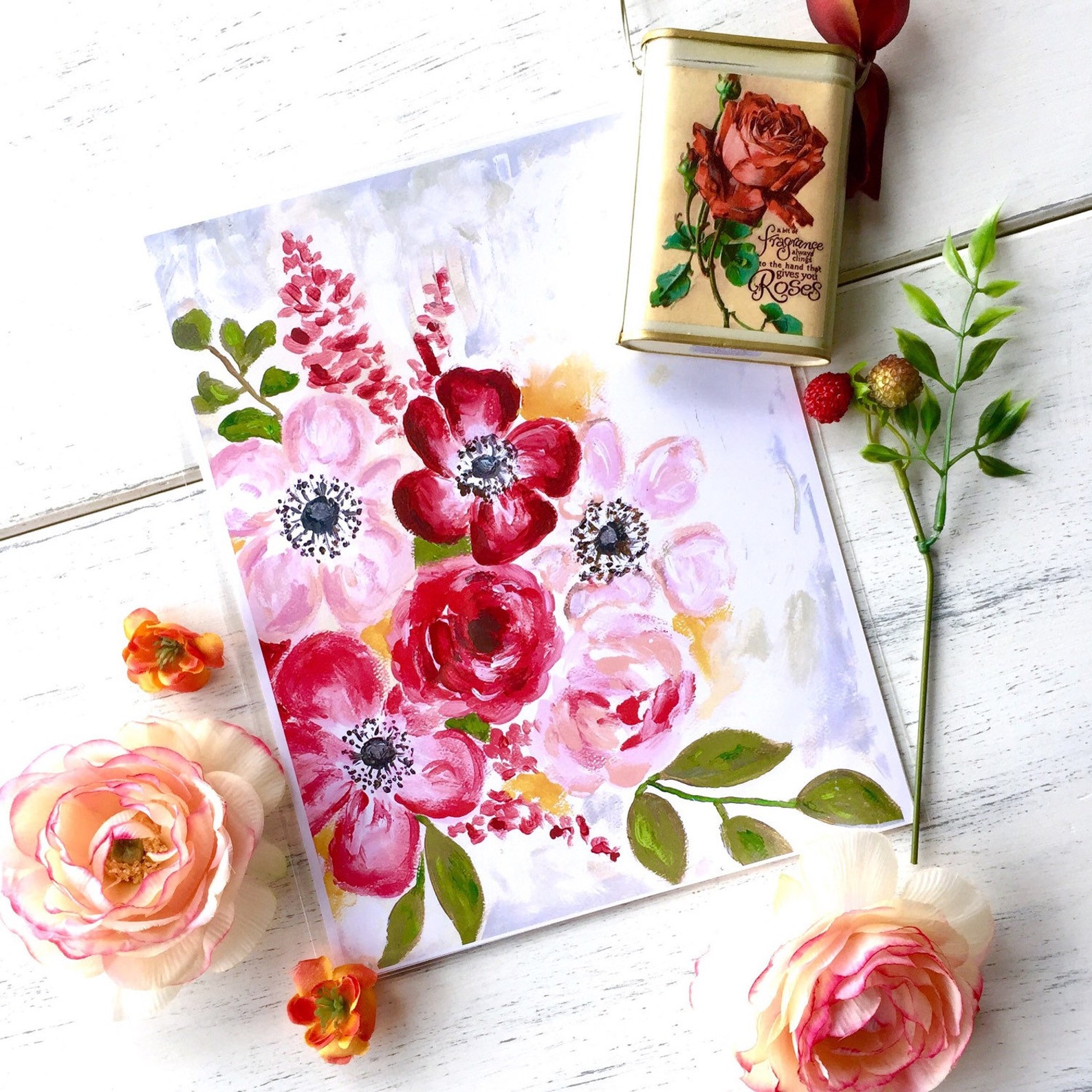 Floral Art Floral Love 8.5x11 Print Etsy