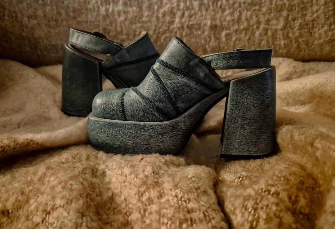 Buffalo Vintage Platform Clogs – Late 70s Early 80s – Leather Chunky ...