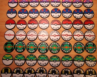 Customizable Pokémon Ability Tokens – Pokéball Themed (Set of 6)