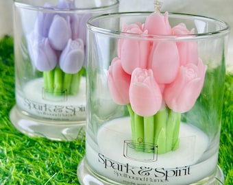 Tulip Bouquet Soy Candle – Japanese Cherry Blossom Scent