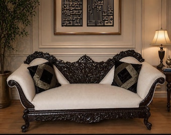 Luxury hand-carved traditional couch