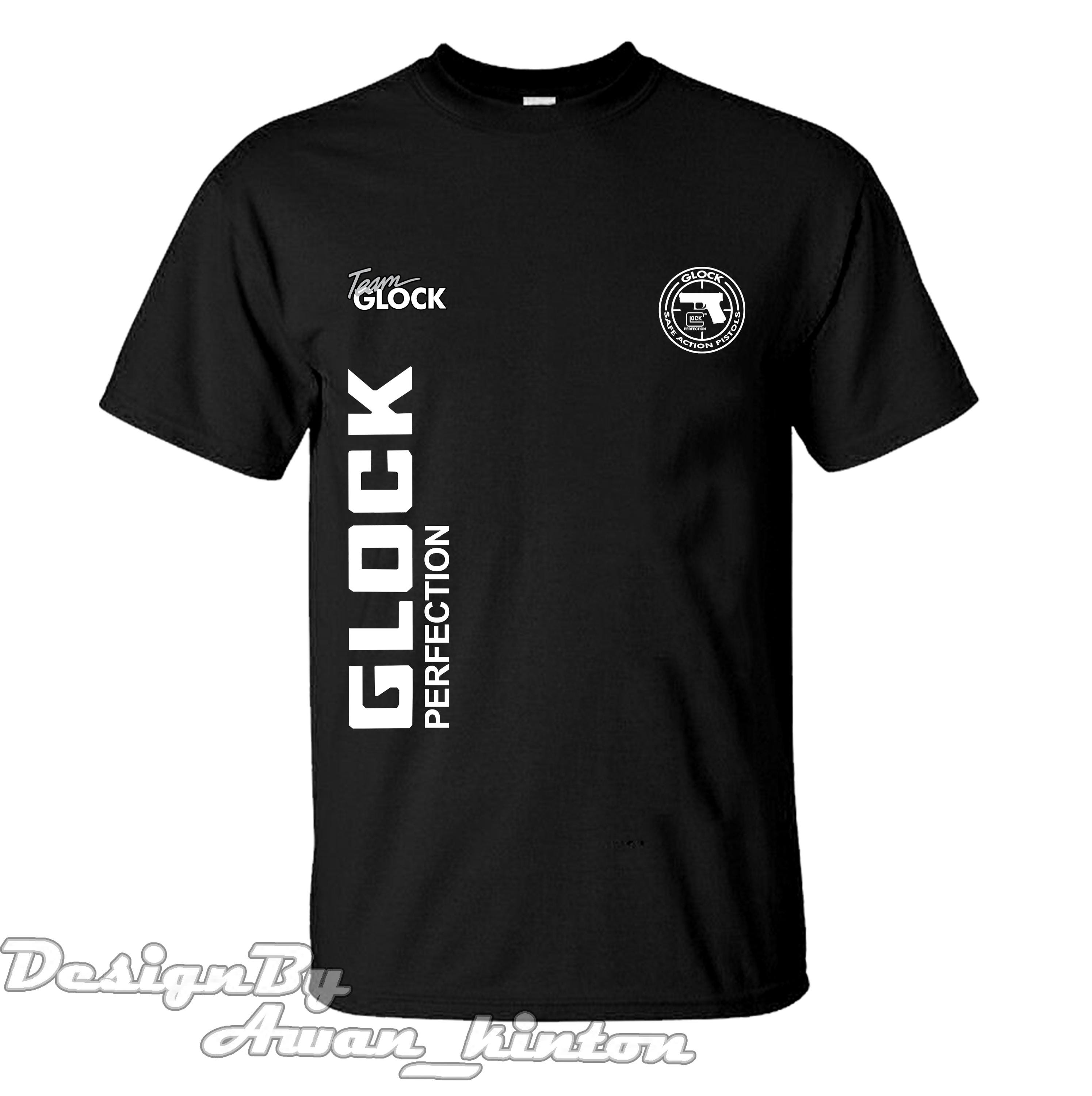 Glock Jacket Glock Perfection Military Green Graphic T-Shirt - Men's Cotton Tee, Logo Print, Regular Fit Button Glock