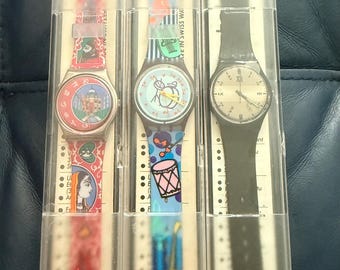 Vintage Beatles Yellow Submarine Swatch Scuba 200 Watch SDL101