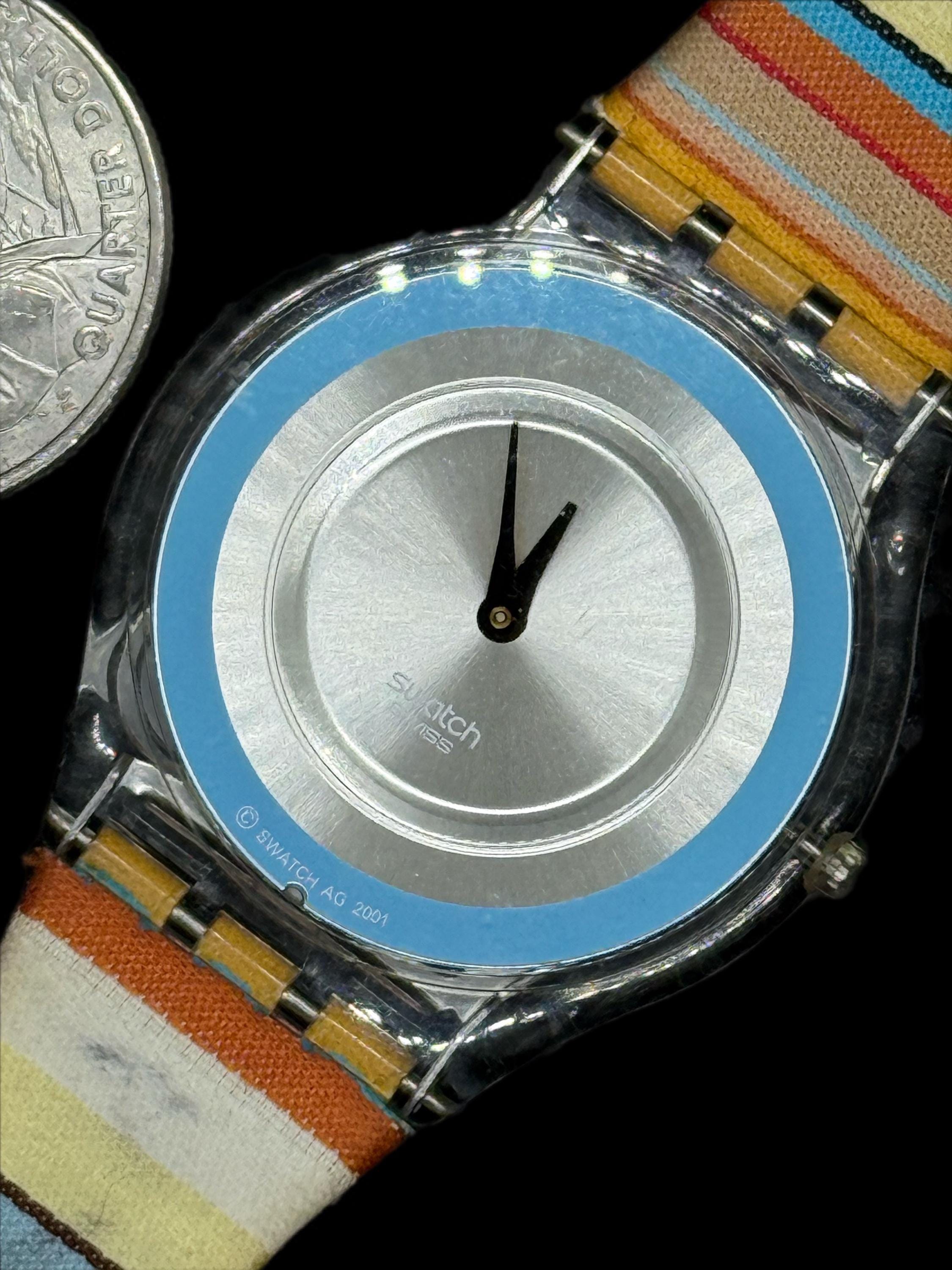 Vintage Swatch Skin Watch: MILLE LINIE SFK140, Blue Stripe  display picture 1