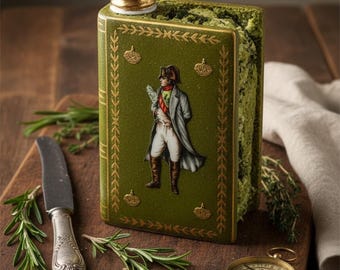 ヴィンテージ ミッドセンチュリーモダン リモージュ カステル カミュ ナポレオン コニャック 磁器製フラスコ デカンタ ボトル 22金 グリーン 建国200周年記念限定版