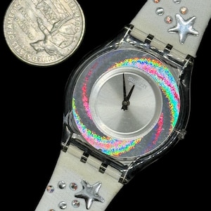 Swatch Watch Skin 2005 Swatch Skin Blu Lustrous Bliss Sfz111 Vintage Switzerland  main image 3