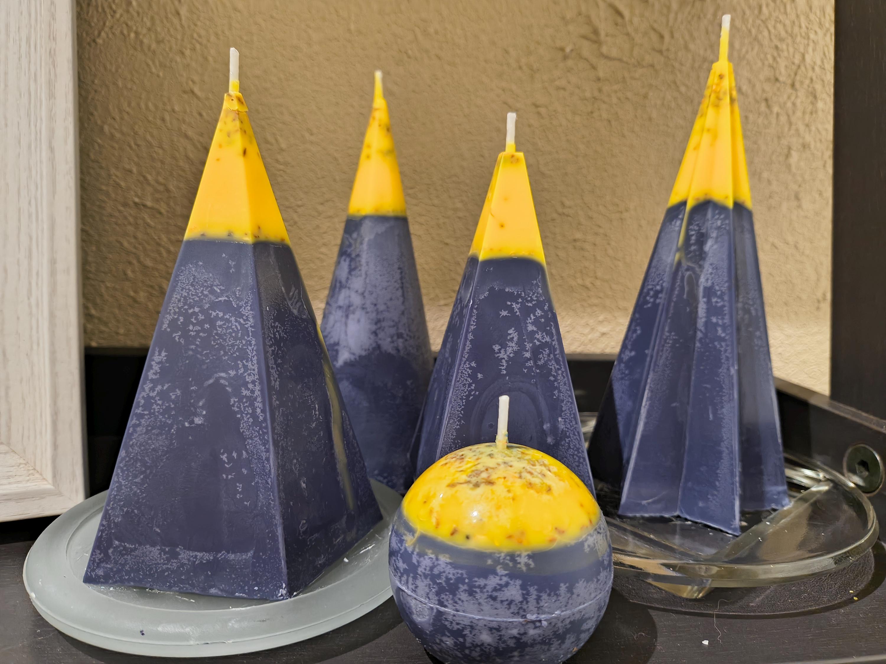 Grey and Gold Pyramid Collection With Orb- 5 Units - Etsy