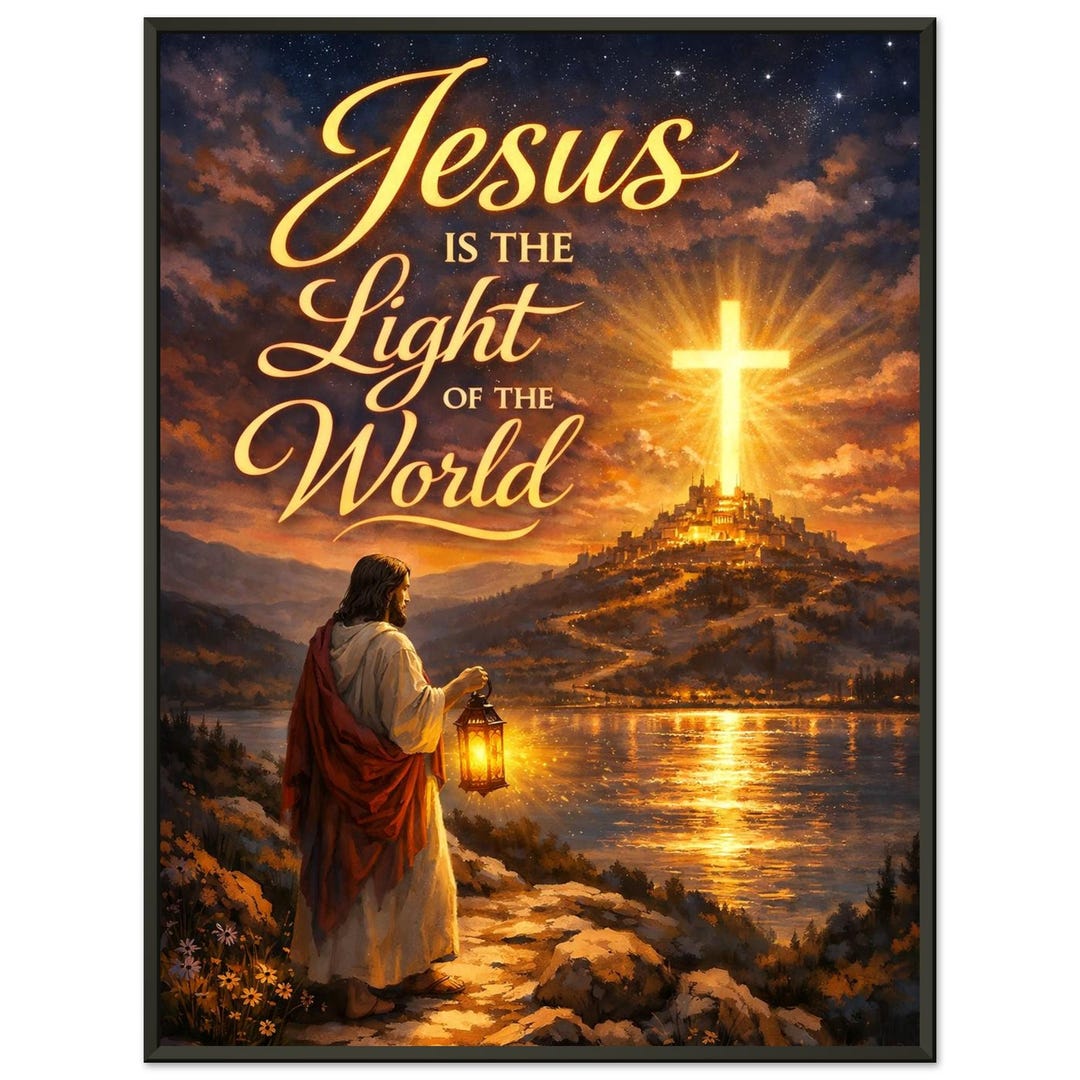 Jesus is the Light of the World Wall Art – Framed Christian Decor ...