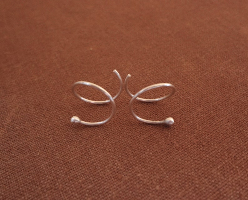 Sterling silver double threader hoop earrings for 2 Etsy