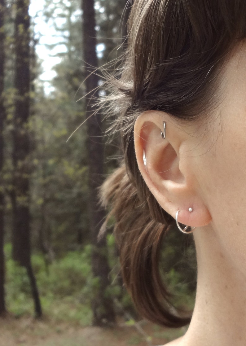 Sterling silver double threader hoop earrings for 2 Etsy