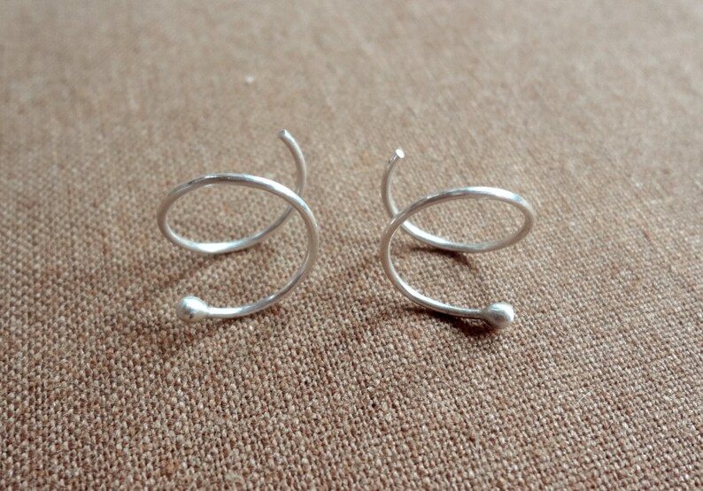 Sterling silver double threader hoop earrings for 2 Etsy