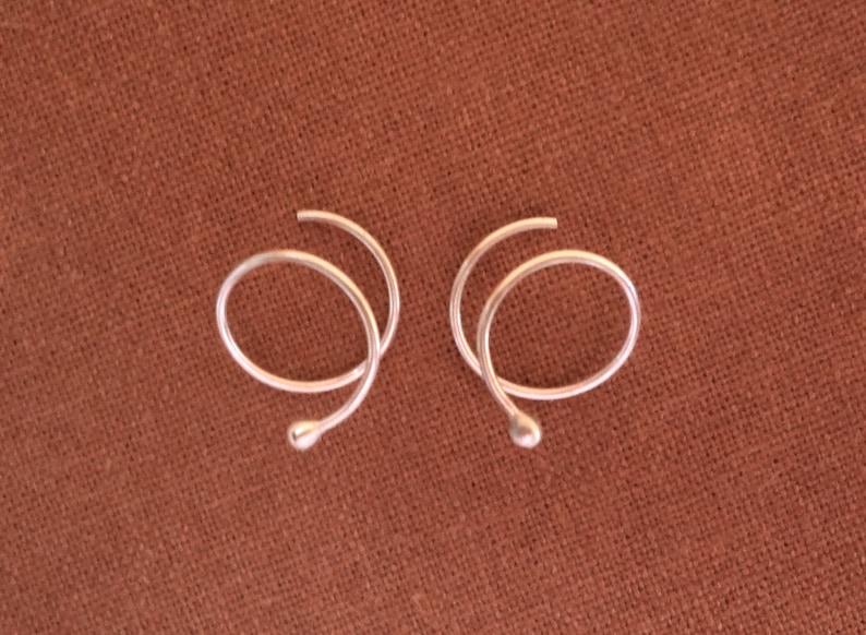 Sterling silver double threader hoop earrings for 2 Etsy