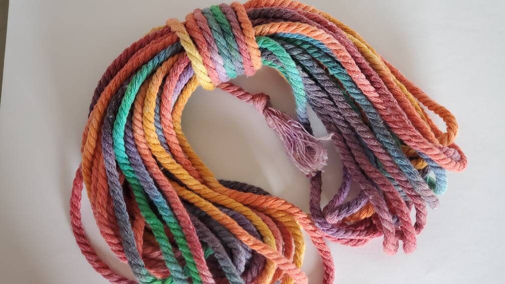 Rainbow Macrame Cord String Rope 50 ft tie dye macrame cord Etsy
