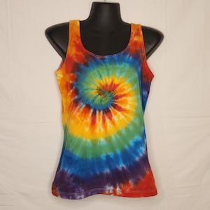 Ladies tie dye tank top rainbow tank top tye dye tank women's Tie Dye tank