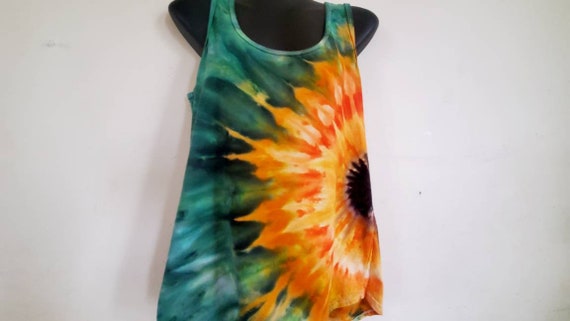 Ladies Tie Dye Tank Top Sunflower Dye Tank Top | Etsy