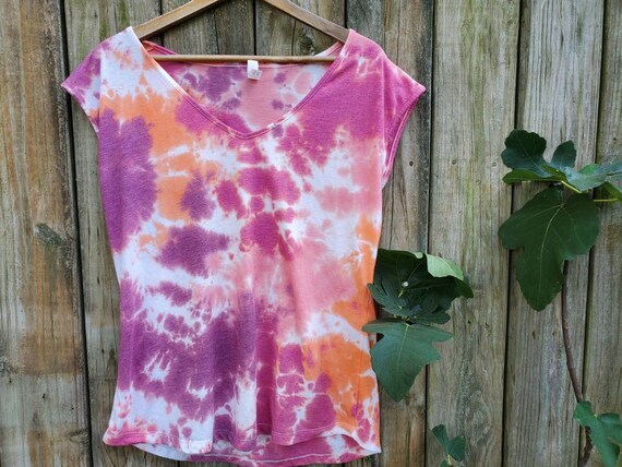 2XL v neck tie dye sleeveless V shirt / ladies 2xl / 2xl tie | Etsy