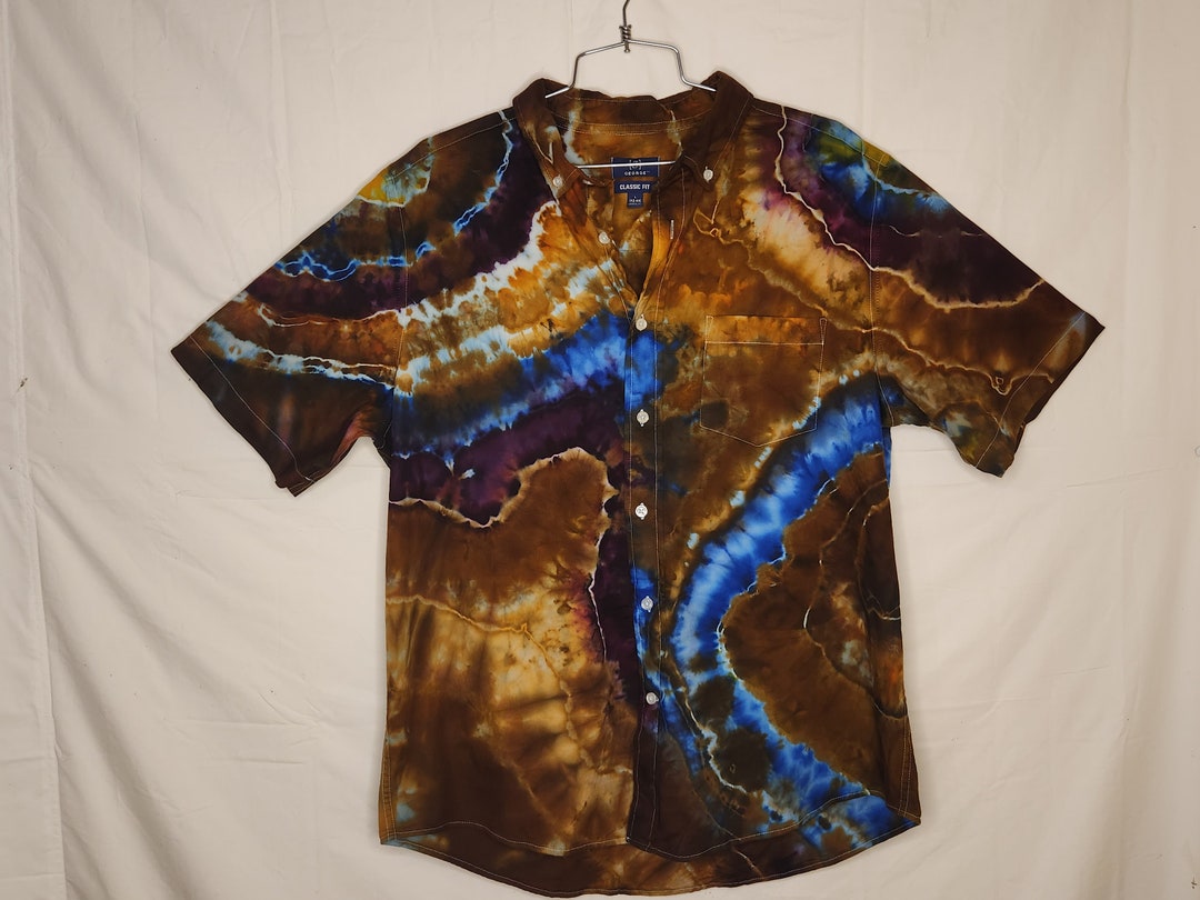 mens tie dye shirt button down