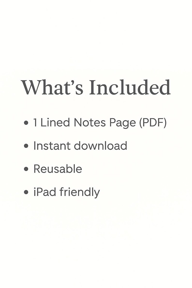 Lined Notes Page Digital Download/ Minimal Notes Template for iPad ...