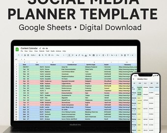 Social Media Planner | Google Sheets Content Calendar Template