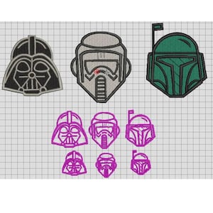 Star Wars embroidery design, Darth Vader, Mandalorian, Trooper.