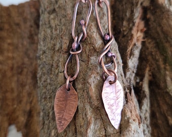 Pendientes de cobre – Pieza única hecha a mano