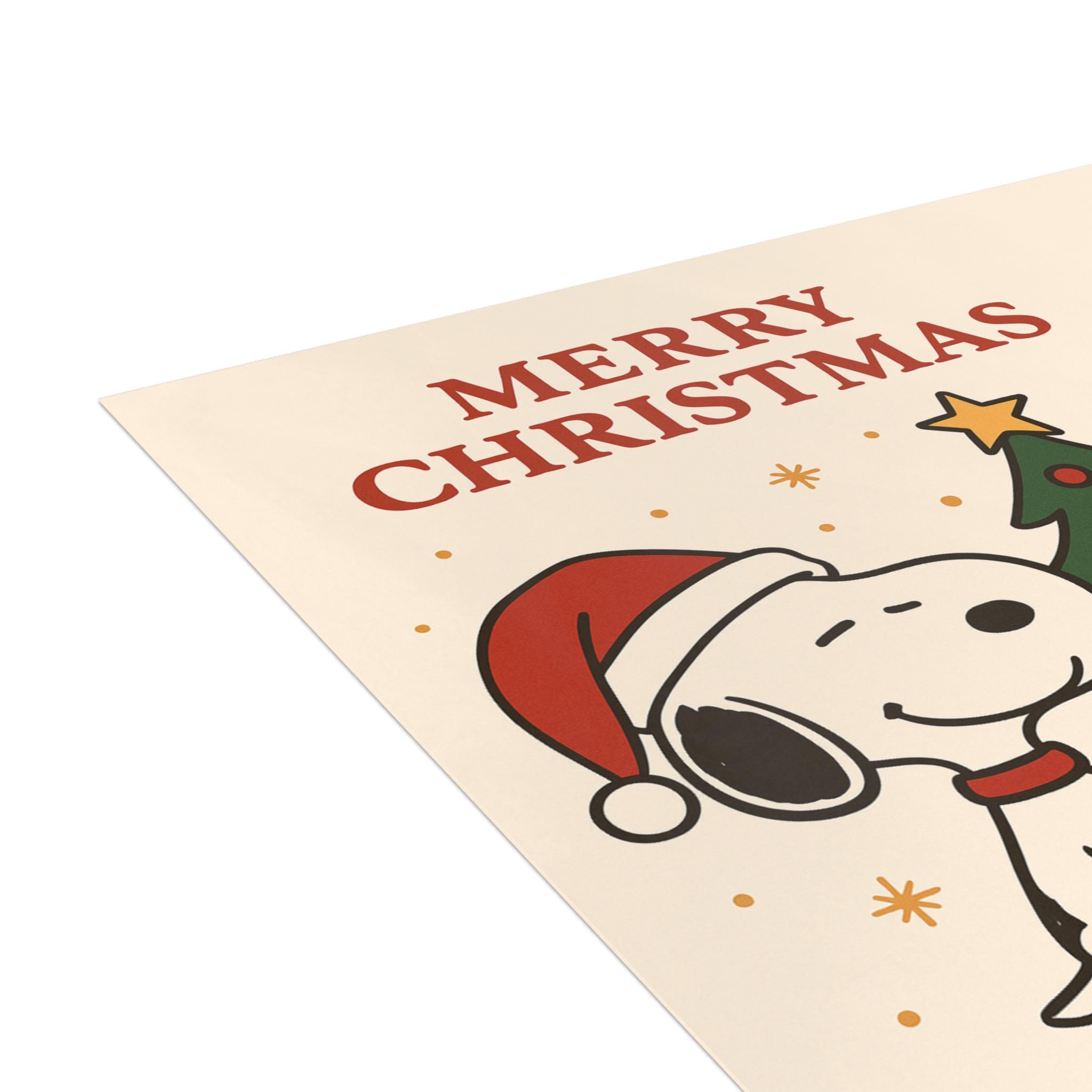Merry Christmas Snoopy Christmas Tree Greeting Card - Etsy