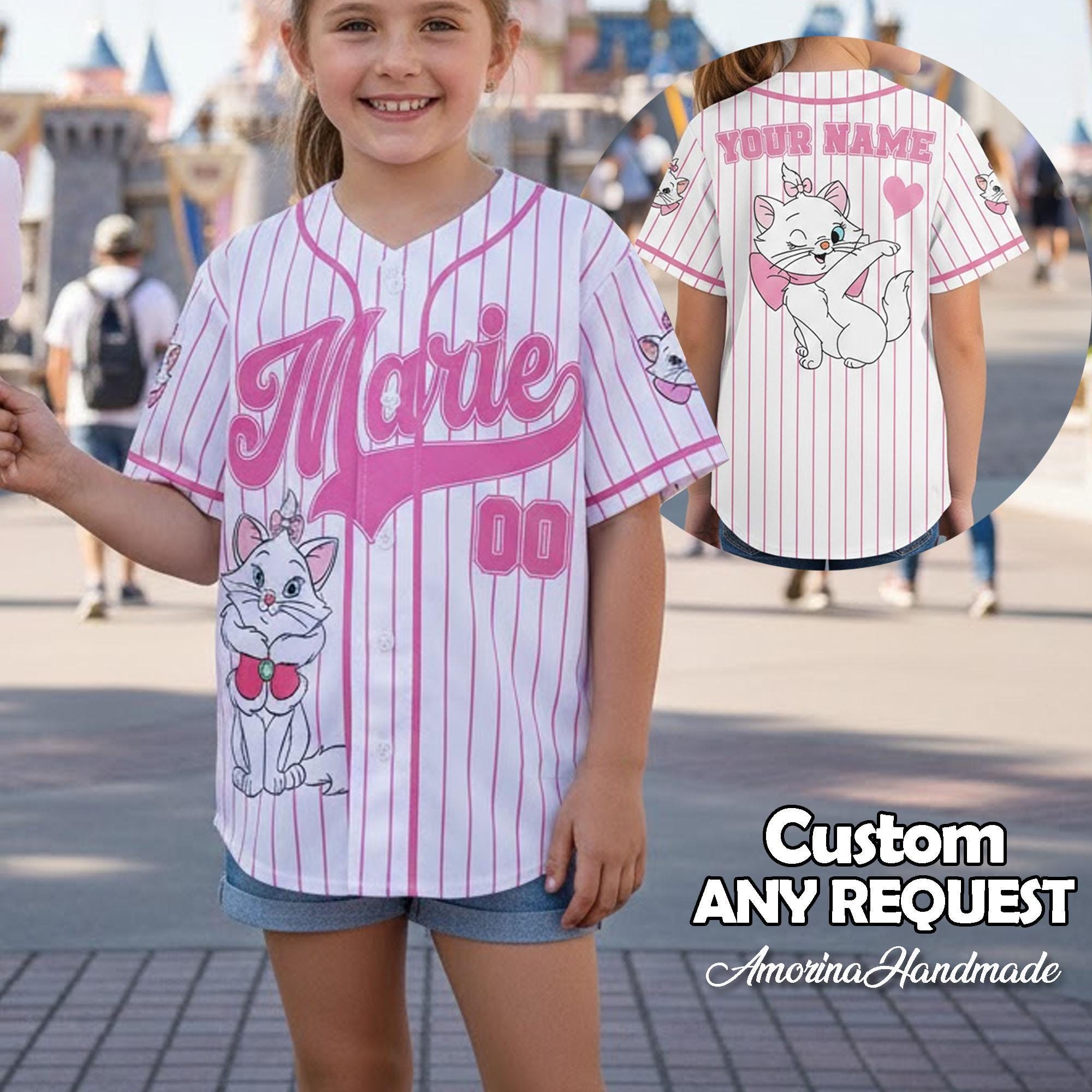 Discover Custom Cat Marie Play Baseball Jersey , Kid/Youth/Adult Jersey Team Outfit