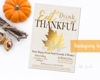 Thanksgiving Invitation, Printable Thanksgiving invite, Friendgiving invitations, Thanksgiving Party