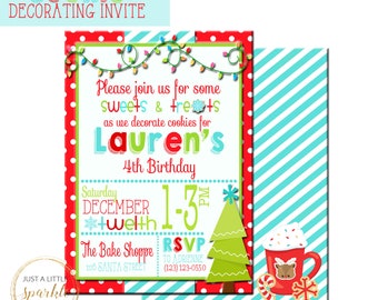 Cookie Decorating Printable Invite, Printable Christmas Invitations, Cookie Decorating Party Invites, Christmas printables