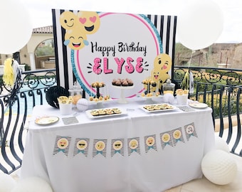 Emoji Party Backdrop, Emoji party theme, Emoji Printables, Digital Emoji items, Emoji Digital Printables