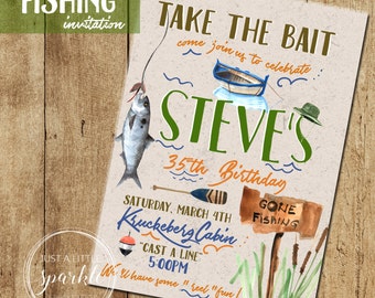 Fishing Invitation, Fishing Theme Birthday, Fishing Birthday, Fishing invite, Digital Fishing Invitation