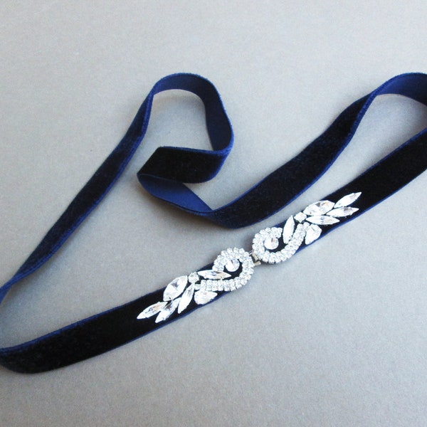 Velvet Belt with Crystal Buckle main image 1