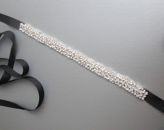 Bridal belt sash, Premium Quality European Crystal wedding belt waist sash, Rhinestone belt, Black Crystal belt in gold, silver, rose gold